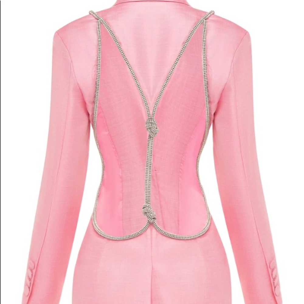 Pink Open Back Blazer. - Picture 2 of 4